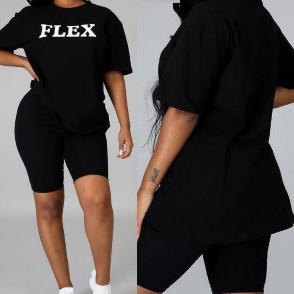 Bernice 'Flex' Top and Biker Shorts Two Piece Set